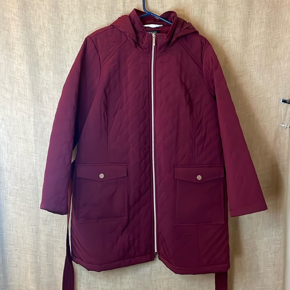 DENNIS By Dennis Basso red quilted jacket‎ Brand New Women’s 3x